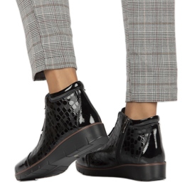 Nahkaeristetyt kiila saappaat Filippo W PAW277A musta 1