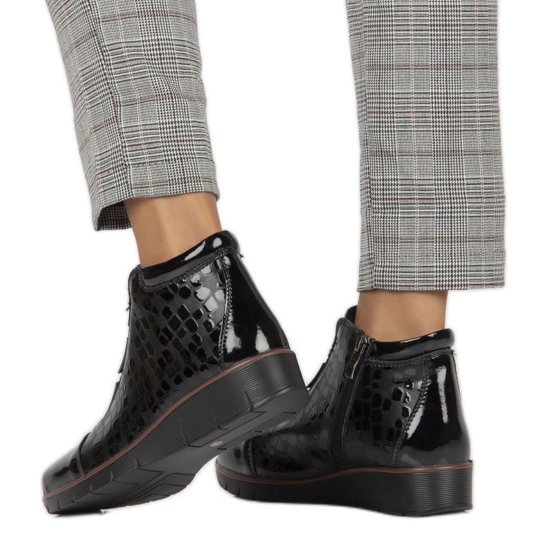 Nahkaeristetyt kiila saappaat Filippo W PAW277A musta 1