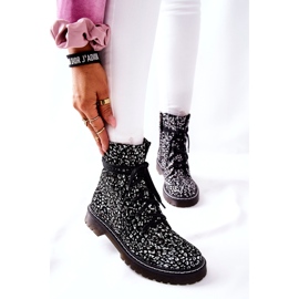 Naisten saappaat Glany Workers Maciejka Musta-Valkoinen 01609-48 3