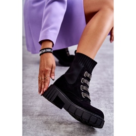 Seastar Mustat mokkanahkaiset sukkasaappaat strassit 3