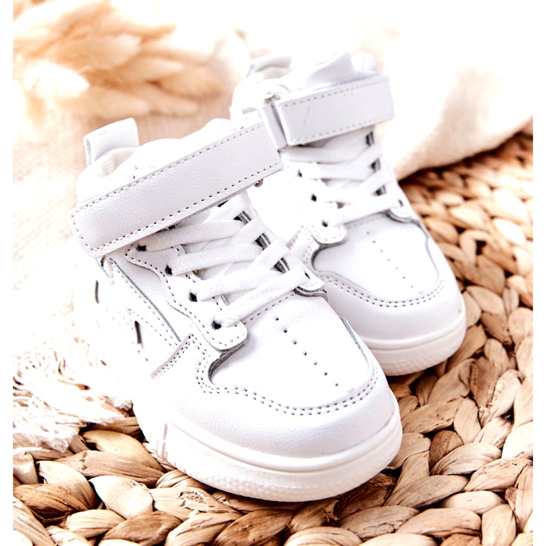 Lasten korkeat urheilukengät valkoiset valkoinen 1