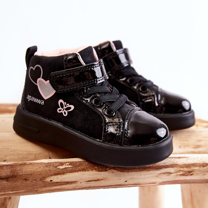 PA1 Lasten korkeat tennarit, joissa tarranauhalla musta Cheezi 1