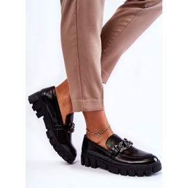 Sergio Leone Lakatut loaferit Black Inger -alustalla musta 2