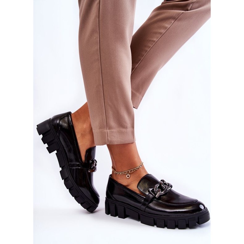 Sergio Leone Lakatut loaferit Black Inger -alustalla musta 2