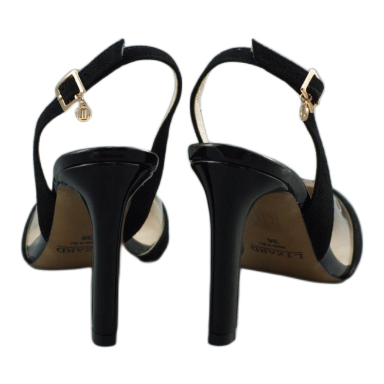 Lizard Naisten nahka sandaalit Szpilka 04765 mustalla 2