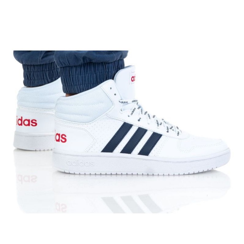 Adidas Hoop 2.0 Mid M FW4478 kengät valkoinen tummansininen 1