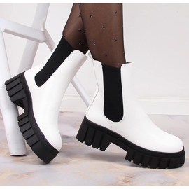 Naisten valkoiset saappaat eristetyllä alustalla Sergio Leone valkoinen 1