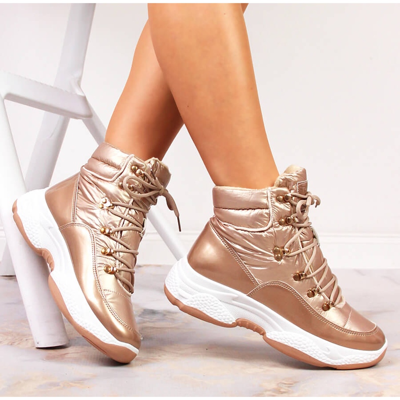 Naisten korkeaeristeiset kultaiset Vinceza-urheilukengät kultainen 1