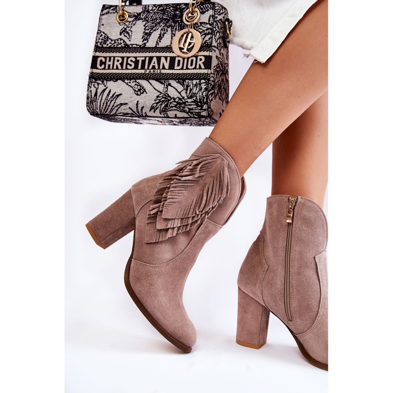 Naisten mokkanahkaiset saapikkaat Lewski Shoes 3093 Cappucino ruskea 2