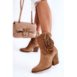 Naisten mokkanahkaiset saapikkaat Lewski Shoes 2808 / L beige 2