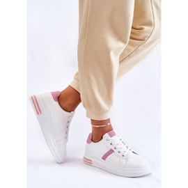 FK2 Naisten urheilukengät, sidottu valkoinen ja vaaleanpunainen Otylia 2