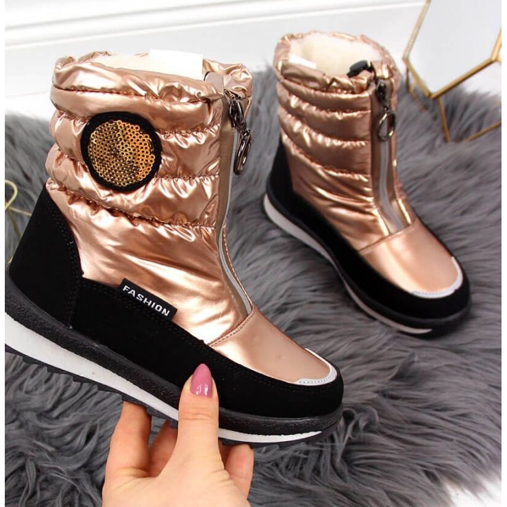 Vedenpitävät lumisaappaat Jr EVE323C kultaa valkoinen kultainen 1