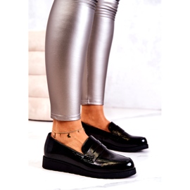 La.Fi Black Patent Wedge Moccasins musta 1