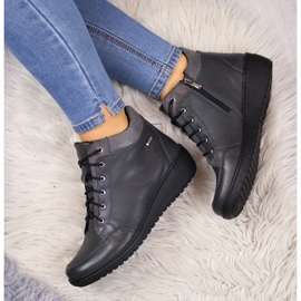 Nahkasaappaat, lämmin kiilakorko harmaa Helios 524 1