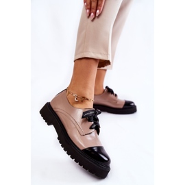 Lakatut nauhakengät Laura Messi 2441 beige ruskea 1