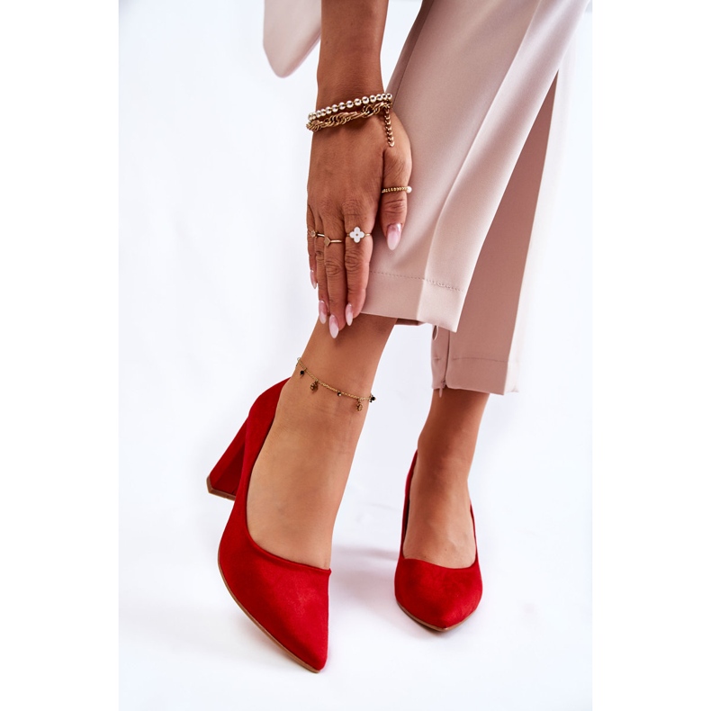 PS1 Klassiset mokkanahkapumput punaisessa Kendra-palkissa punainen 2