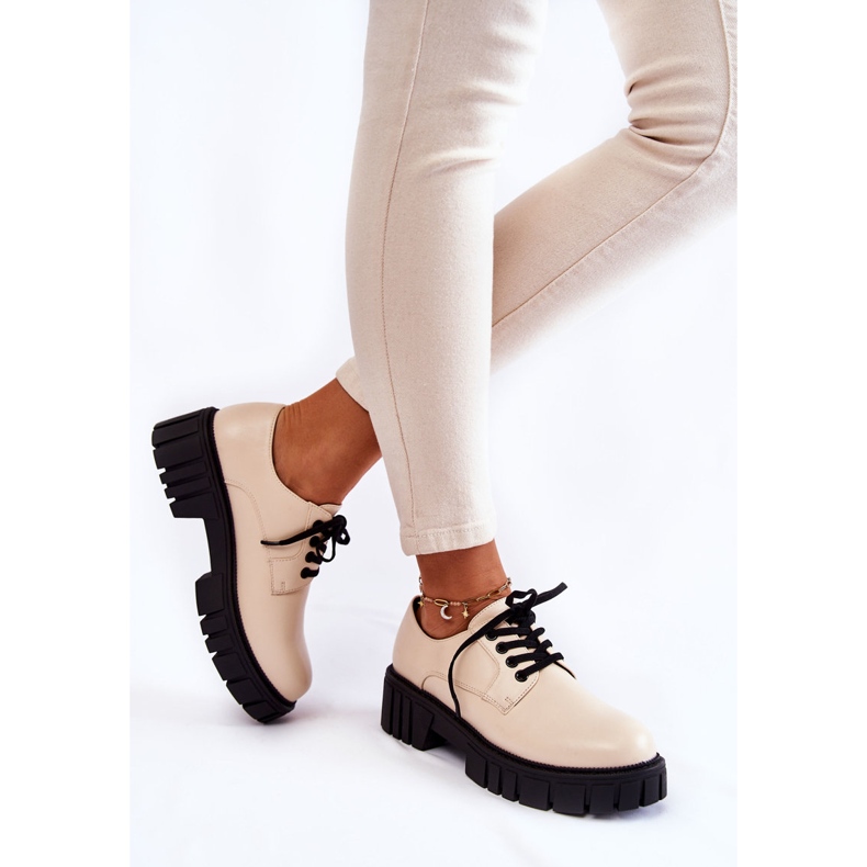 Muodikkaat nahkakengät La.Fi 210013BE-PU Beige 2