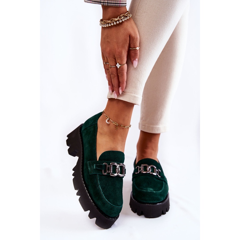 Mokkakengät vihreällä Laura Messi -koristeella 1