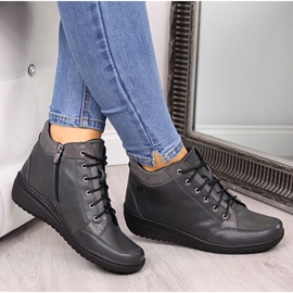 Nahkasaappaat eristetyllä kiilalla Helios W H524A harmaa 2