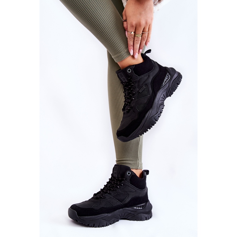 Naisten korkeat urheilukengät Memory Foam System Big Star KK274356 musta 1