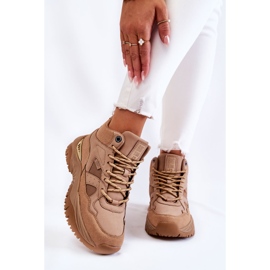 Naisten korkeat urheilukengät Memory Foam System Big Star KK274355 beige 1