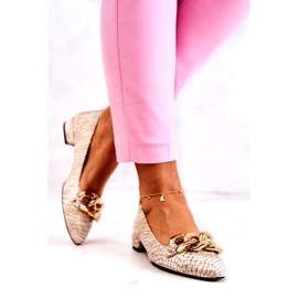 PA2 Lakattua nahkaa käärmeennahkapumput Beige Elissabeth 4028-L ruskea 3