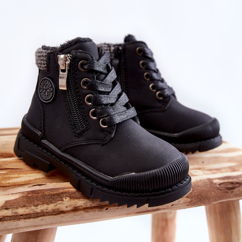 PE1 Lasten turkiseristeiset saappaat Black Hopper Trappers vaaleanpunainen 1