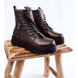 Lasten lämpimät saappaat Trappers Tummanharmaa Conley ruskea 1