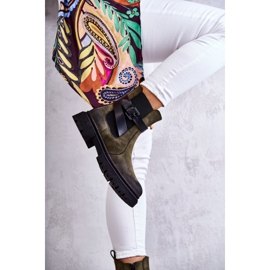 FE1 Naisten lämpimät saappaat Jodhpur-saappaat vyöllä Vihreä Jose M619 3