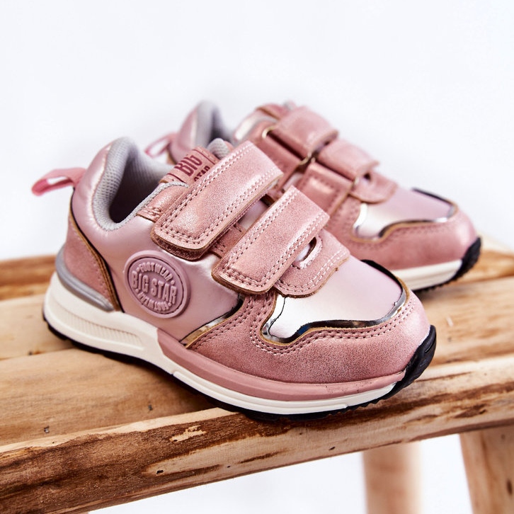 Lasten urheilukengät Velcro Memory Foam System Big Star KK374180 Pinkki vaaleanpunainen 1