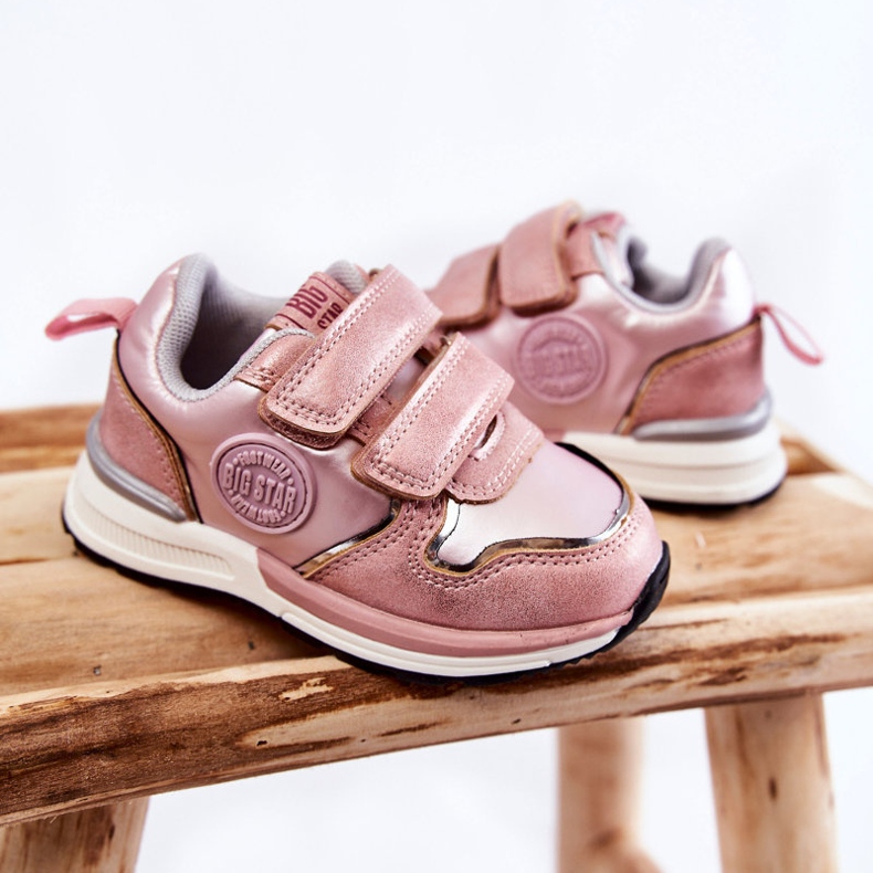 Lasten urheilukengät Velcro Memory Foam System Big Star KK374180 Pinkki vaaleanpunainen 2