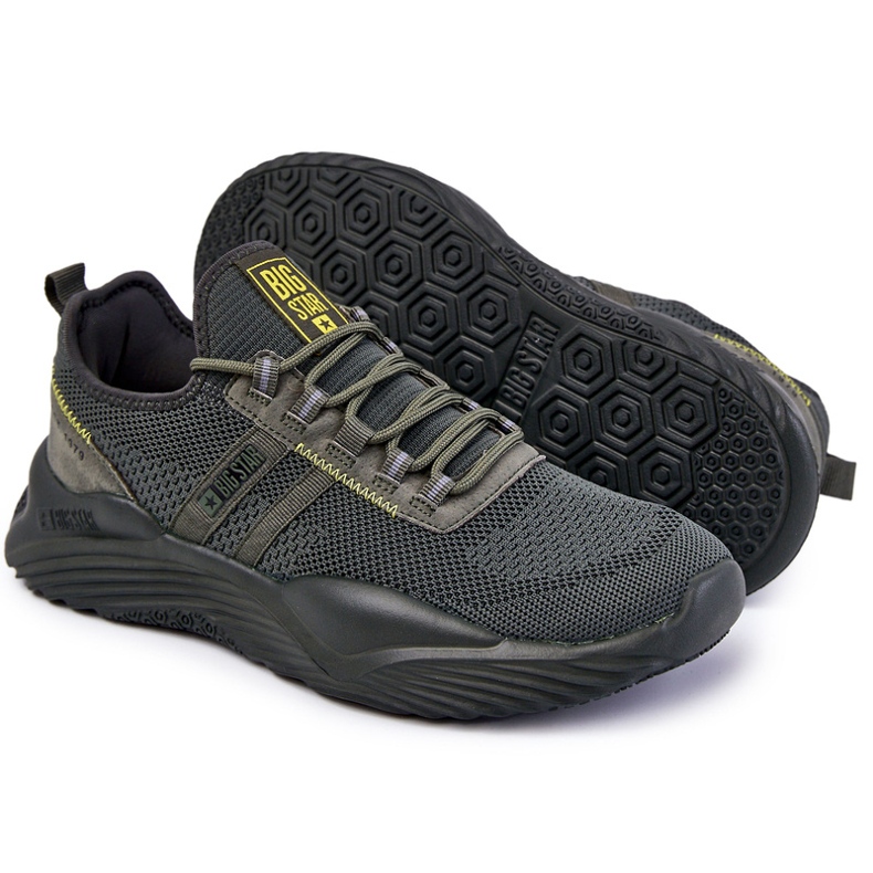 Miesten urheilukengät Memory Foam Big Star KK174256 Khaki vihreä 1