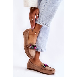 PS1 Naisten mokkanahkahousut Beige Janetta -koristeilla 2