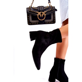 WD1 Naisten mokkanahkaiset korkeat saappaat, mustat Gloriss 8098-1 2