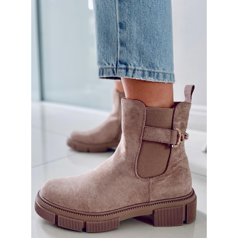 BM Naisten Chelsea-saappaat Chance Khaki beige 1