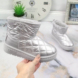 Tyttöjen hopeiset, tikatut, tikatut, hopeaeristetyt lumisaappaat Big Star KK374241 1