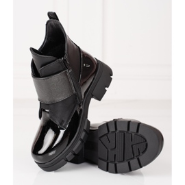 Tyttöjen saappaat lakatusta ekologisesta Shelovet-nahasta musta 1