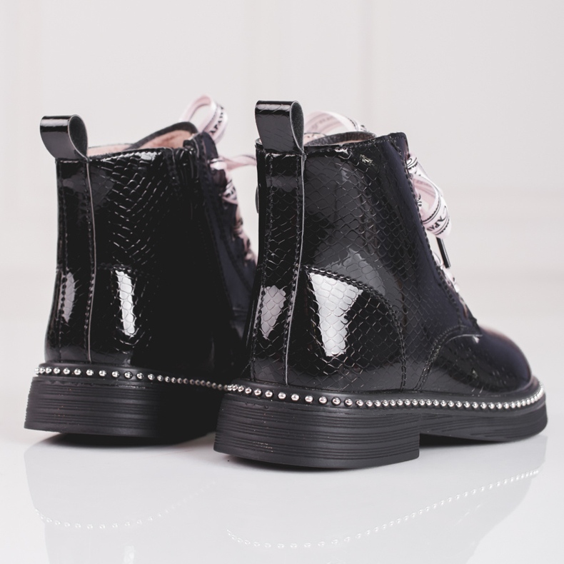 Tyylikkäät tyttöjen Shelovet saappaat mustat 1