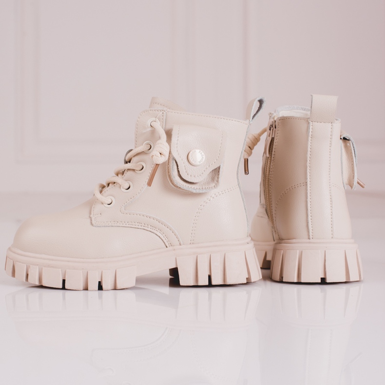 Beiget tyttöjen saappaat Shelovet-taskulla 1