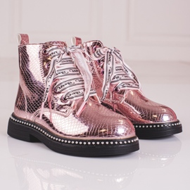 Tyylikkäät tyttöjen saappaat Shelovet pinkki vaaleanpunainen 2