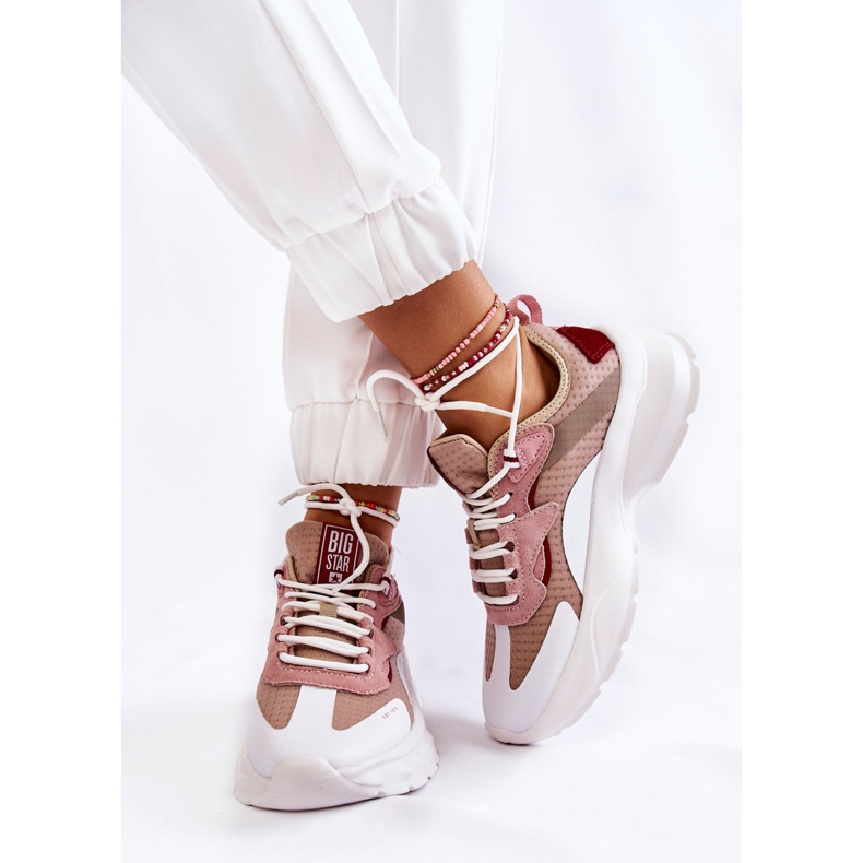 Naisten urheilukengät Big Star KK274055 Beige valkoinen 2