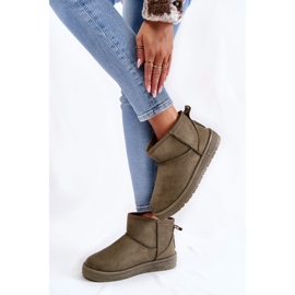 Naisten lämpimät lumisaappaat Big Star KK274292 Khaki ruskea 2