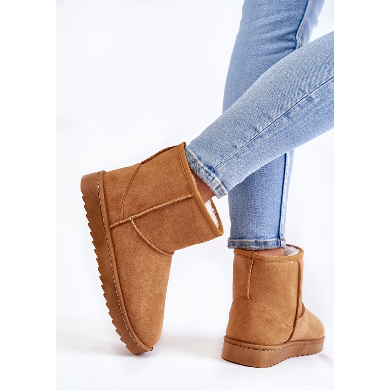 Naisten lämpimät lumisaappaat Vaaleanruskeat Virgina 2