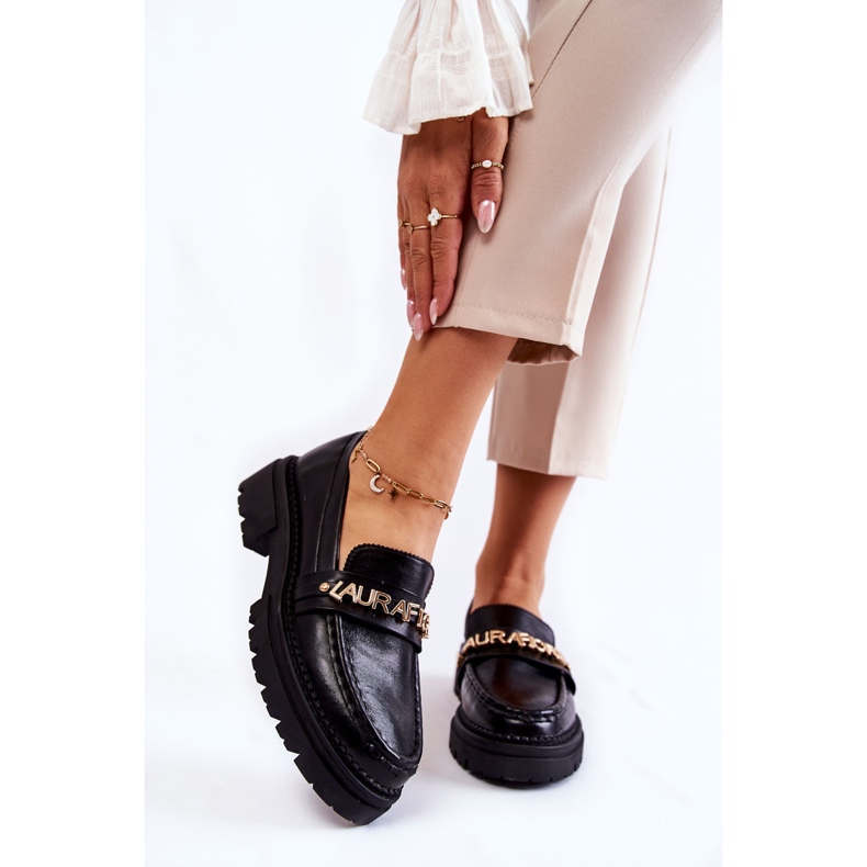 Nahka Loafers Letters La.Fi 210001B-PU Musta 1