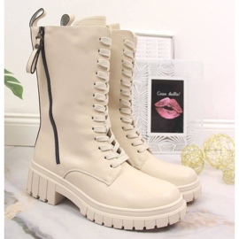 Nahkaeristetyt saappaat Artiker W HBH38B beige 1