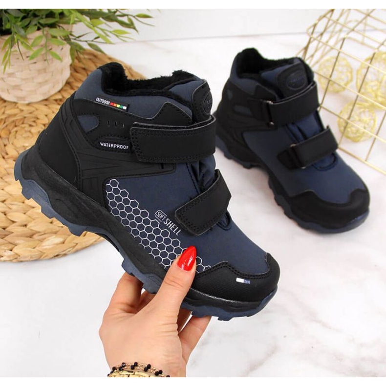 Vedenpitävät lumisaappaat Velcro American Club Jr AM851B sininen 1