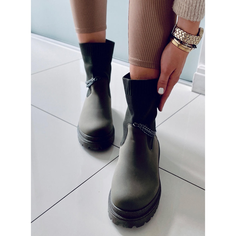 PA1 Saappaat joustavalla Jesse Blackish Green -päällisellä vihreä 1