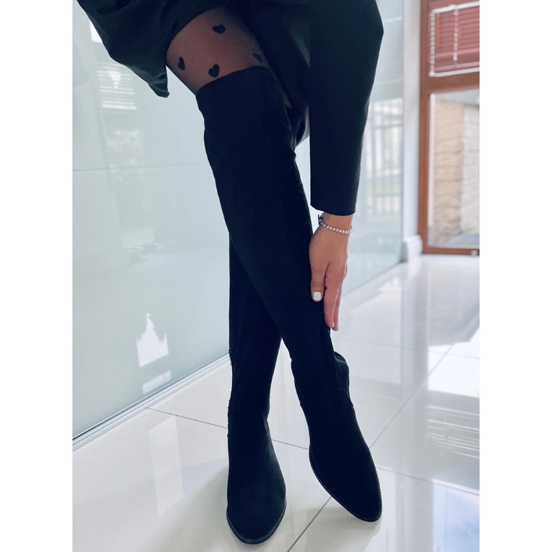 PA1 Gwen mustat matalakorkoiset polvisaappaat 1