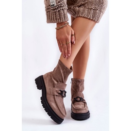Naisten mokkanahkaiset saapikkaat La.Fi 250042B-SU Beige 1