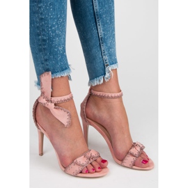 Vices Sandaalit Korkokenkillään Rusetilla vaaleanpunainen 1